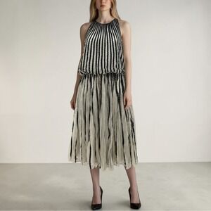 Geisha Designs Mini Dress Black‎ White Textured Sleeveless Boho Feminine 2